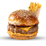 Cheese Burger & Fried Onions  Single 